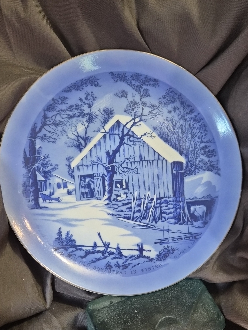 The Old Homestead In The Winter, Decorative Plate